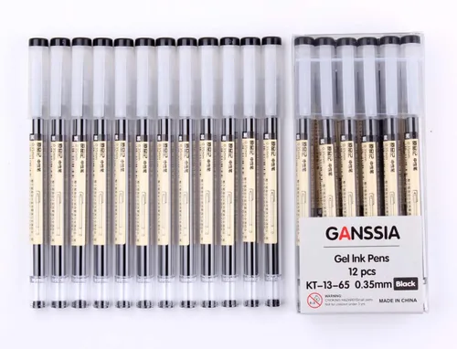 Vista 9 de Bolígrafo de tinta de gel de 0.014 in, tinta negra, bolígrafo de tinta de gel extrafina, paquete de 12