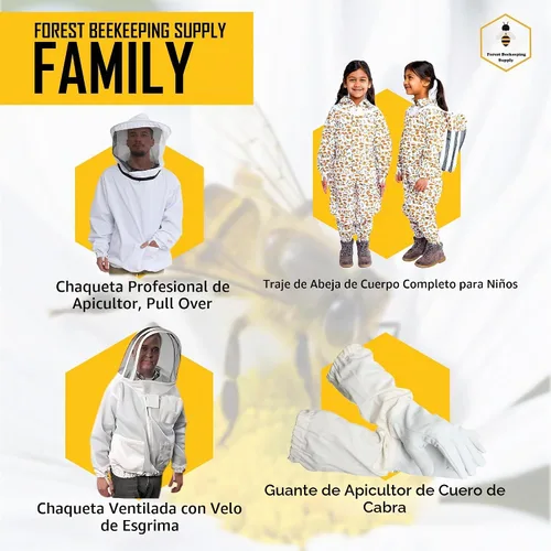 Vista 7 de Traje de abeja con velo de esgrima y guantes