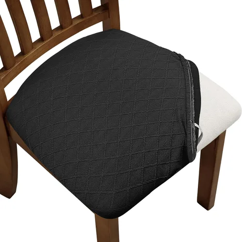 Vista 10 de YISUN Fundas elásticas para asiento de silla de comedor, fundas de asiento extraíbles y lavables para asiento de cocina, fundas de cojín protectoras