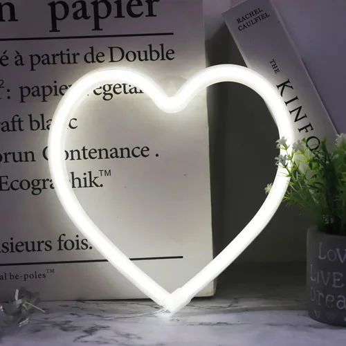 Vista 11 de Letreros de neón con forma de corazón para el día de San Valentín, luces LED de amor con USB y pilas para el hogar, pared, día de la madre, boda