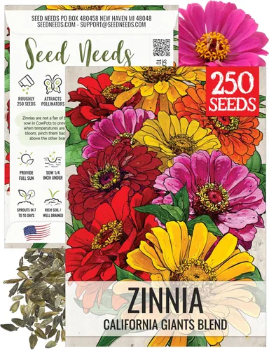 Vista 34 de Seed Needs State Fair - Semillas de zinnia para plantar flores cortadas mixtas, 1 paquete 4-Mezclado