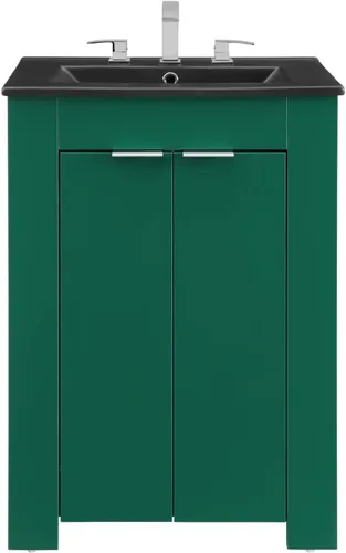 Vista 7 de Modway Maybelle - Tocador de baño (24 pulgadas), color verde y negro Verde Negro