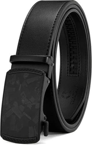 Vista 31 de CHAOREN Cinturón para hombre de cuero con trinquete - Ajuste personalizable, estilo sin esfuerzo (35 mm)