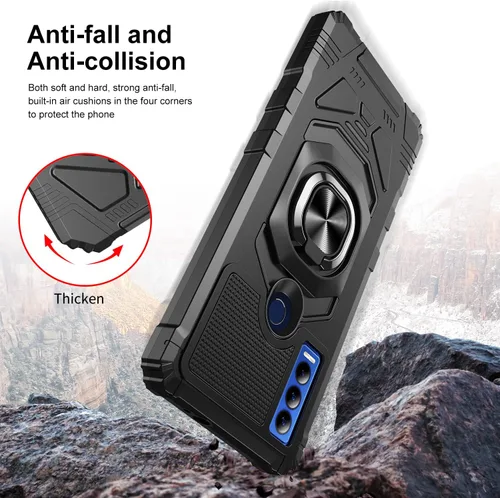 Vista 6 de Funda para Cricket Ovation 3 / AT&T Motivate Max con protector de pantalla de vidrio templado, protector de cuerpo completo [grado militar]