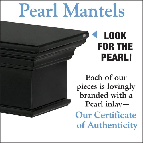 Vista 5 de Pearl Mantels ARYB72610B - Estante de madera de fibropanel de densidad media de fibropanel de densidad media de alta calidad, color negro, pintura
