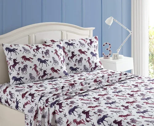 Vista 12 de Kute Kids - Juego de sábanas supersuave, fabricado con diseños y personajes especiales, incluye funda(s) para almohada; en tamaño Twin, Full y Queen