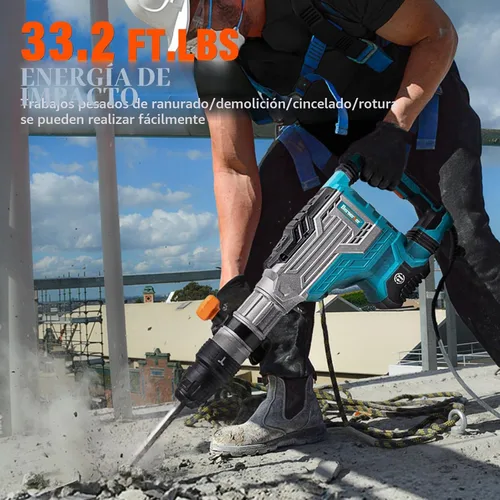 Vista 4 de Berserker 1700W Martillo de demolición eléctrico de 25 libras SDS-Max, martillo de demolición de 1-9/16" de 14 amperios con cable, martillo pesado