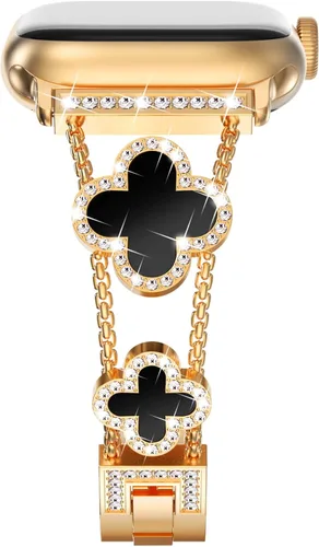 Vista 14 de NewWays for Apple Watch Band Series 11 10 46mm 42mm Series 9/8/7 41mm 45mm Series 6/5/4 40mm 44mm Series 3 42mm 38mm Women, Sparkling Bling Diamonds