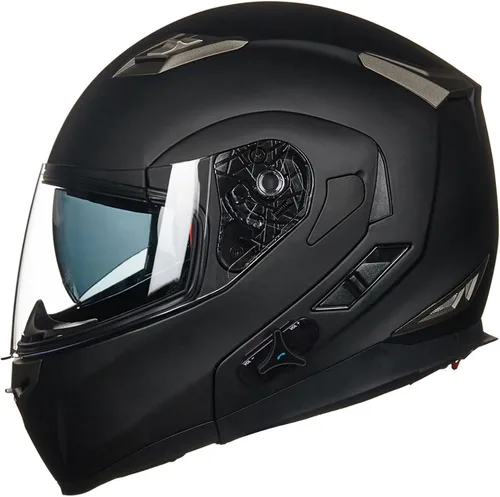 Vista 8 de ILM - Casco de motocicleta modular con visera solar abatible, Bluetooth integrado, intercomunicador, Mp3 Modelo 953/953 PRO
