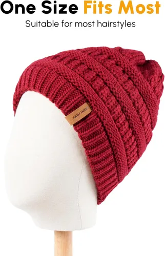 Vista 3 de Gorro de invierno unisex, regalos para mujeres y hombres, gorro de calavera de punto a rayas