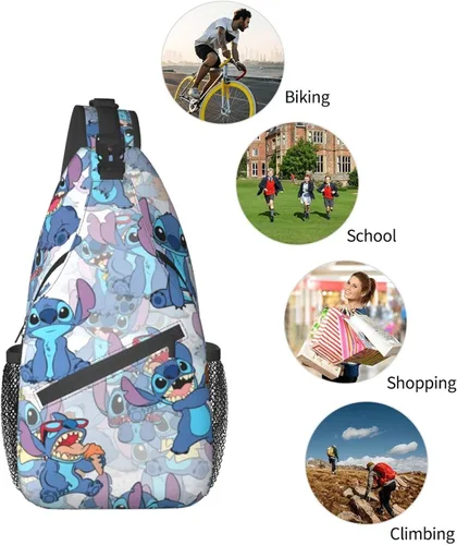 Vista 7 de Bolso bandolera para mujeres y hombres, riñonera para adolescentes, linda bolsa cruzada, bolso tipo mochila, bolsas de pecho de anime, viajes