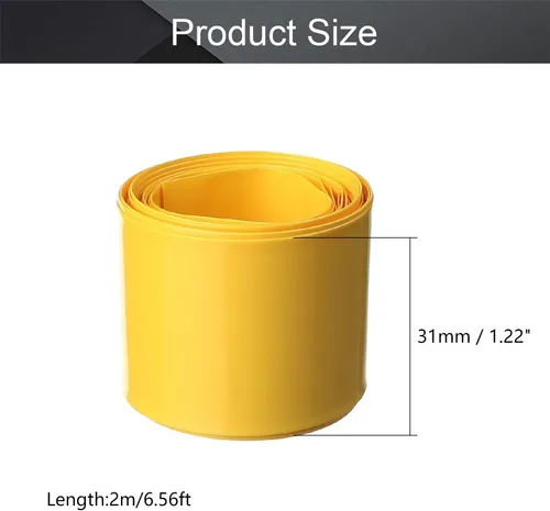 Vista 2 de Othmro Kit de tubos termorretráctiles de batería de 6.56 pies, tubo termorretráctil de PVC con aislamiento de ancho de 1.18 pulgadas, tubo retráctil