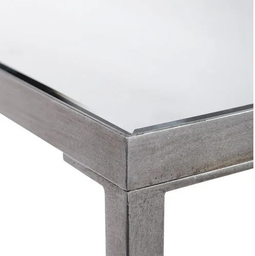 Vista 7 de Uttermost Hayley - Mesa consola de cristal transparente y plata de 60 pulgadas de ancho