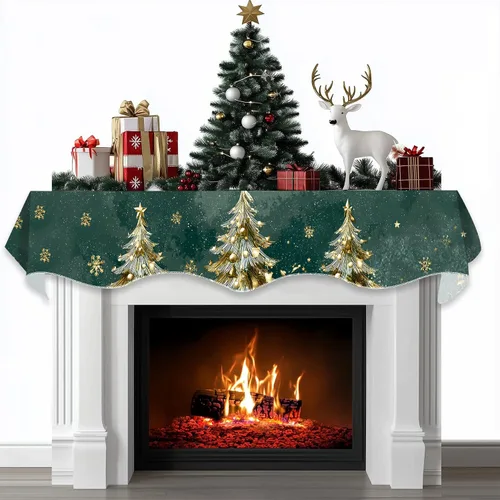 Vista 23 de BVBOX Bufanda Decorativa para Repisa de Chimenea Navideña, Cubierta Corredor para Repisa de Chimenea de Navidad e Invierno