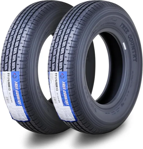 Vista 10 de Free Country GRAND RIDE Juego de 2 neumáticos Premium para remolque ST 175/80R13 de 6 capas, Rango de carga C con protector contra roces Premium