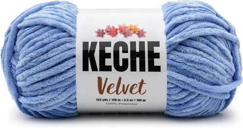 Vista 50 de Keche Hilo para ganchillo, hilo de terciopelo, chenilla suave, manta de bebé voluminosa amigurumi Yarn 3.53 oz (132 yardas) - Arona