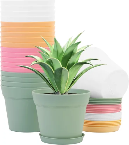 Vista 10 de GARDIFE Paquete de 20 macetas de 4 pulgadas, macetas para plantas de interior, macetas de flores, negras