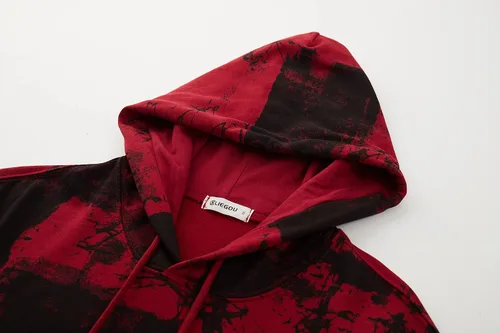 Vista 4 de KLIEGOU Sudadera con capucha de teñido anudado para hombre