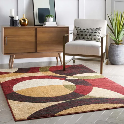 Vista 8 de Well Woven Dulcet Bingo - Alfombra geométrica moderna roja de 5'3" x 7'3" Rojo