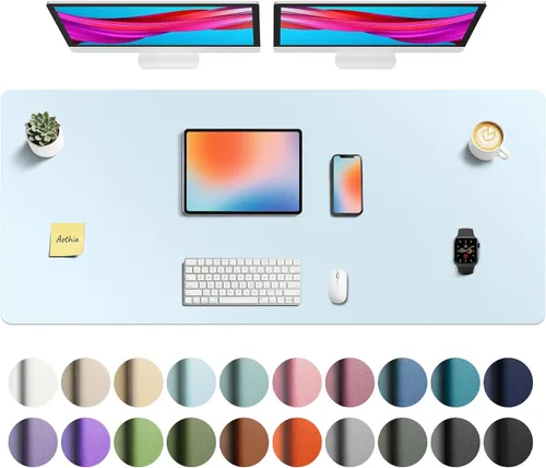 Vista 173 de Aothia - Protector de escritorio de cuero sintético grande, base antideslizante para mouse y superficie para escribir, impermeable, fácil de Agua