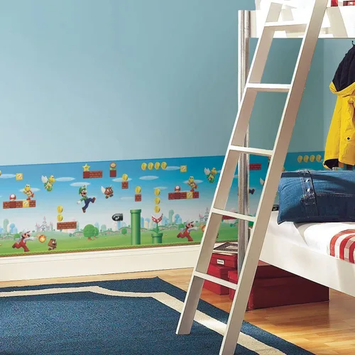 Vista 3 de RoomMates RMK11193BD Nintendo New Super Mario Bros. - Papel pintado para despegar y pegar, rojo, azul, verde