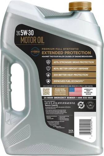 Vista 181 de Valvoline SynPower Full aceite sintético para motor, 1 Cuarto de galón, Ambar