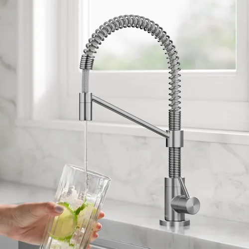 Vista 2 de KRAUS Bolden Grifo de filtro de agua potable de una sola manija para ósmosis inversa o sistema de filtración de agua en acero inoxidable sin Acero