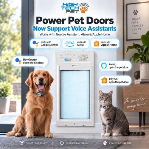 Vista 5 de Power Pet Smart - Puerta automática enrollable para perro, WiFi (grande, montaje en puerta)