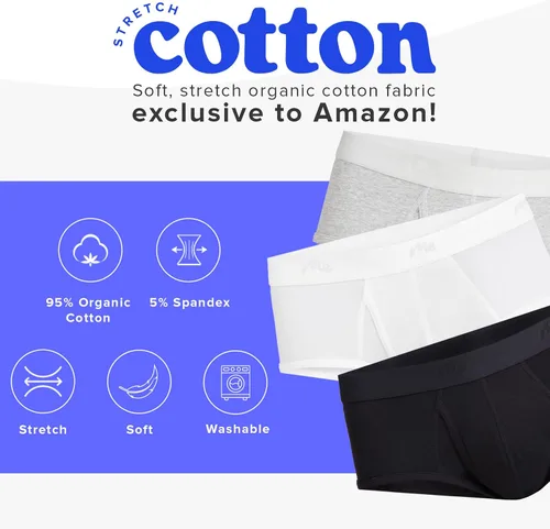 Vista 3 de MeUndies Calzoncillo de algodón elástico para hombre con bragueta - Tela exclusiva de Tienda