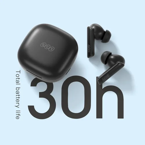 Vista 6 de QCY HT05 Auriculares inalámbricos con cancelación activa de ruido multimodo, llamadas mejoradas con IA con 6 micrófonos, ruido antiviento