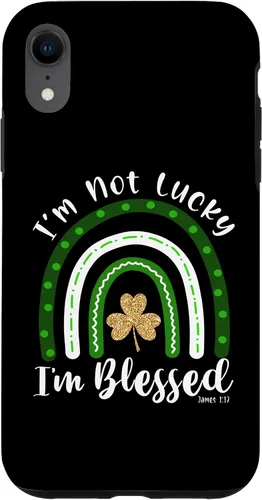Vista 8 de iPhone 15 St Patricks day I'm not Lucky I'm Blessed Rainbow - Funda para mujer