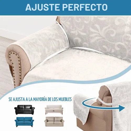 Vista 5 de H.VERSAILTEX - Funda de sofá 100% impermeable, para sofá mediano