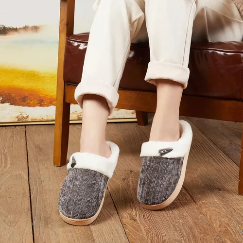 Vista 8 de NineCiFun Pantuflas cómodas de casa para mujer, de espuma viscoelástica, mullidas, para interiores, exteriores, antideslizantes, para el hogar