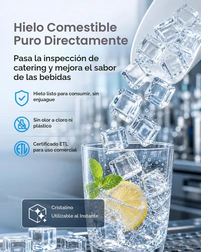 Vista 7 de Mojgar Máquina comercial del fabricante de hielo de 700LBS/24H con el Plateado