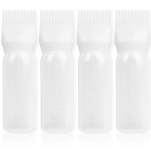 Vista 16 de Paquete de 2 herramientas aplicadoras de peine de raíces de 6 onzas, botella aplicadora de aceite para el cabello con dispensador de aceite