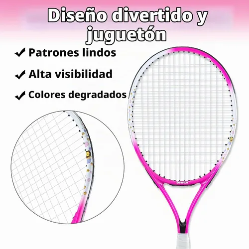 Vista 4 de Senston Kids Tennis Racket Set (17 & 23 Inch) - 1 Pack Junior Tennis Racquet, Lightweight Aluminum Frame, Includes Cover