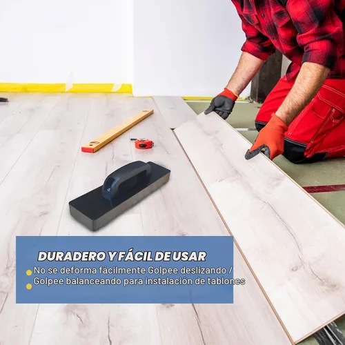 Vista 2 de Bloque de roscado, bloque de instalación de piso grande y pesado, con mango, no requiere martillo, para laminado/madera/madera