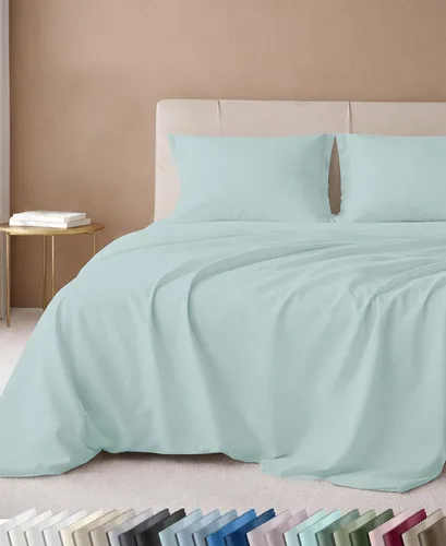Vista 35 de California Design Den Juego de sábanas tamaño King, 100% algodón, sábanas lujosas de 600 hilos con bolsillo profundo, ropa de cama duradera con 16