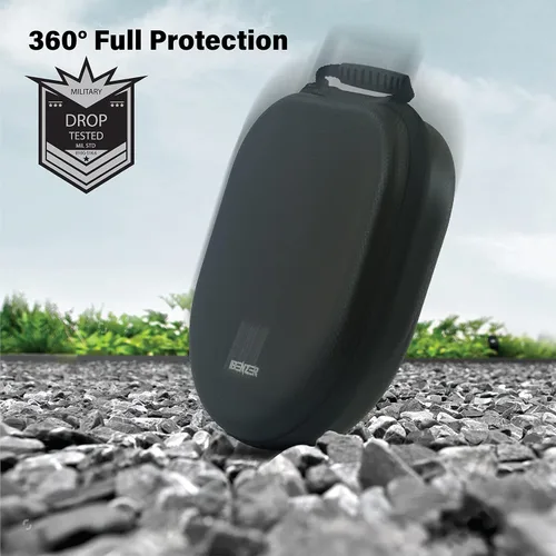 Vista 5 de iBenzer Funda para AirPods Max Funda de transporte de viaje para auriculares con bolsillo de malla, bolsa de almacenamiento impermeable, accesorios