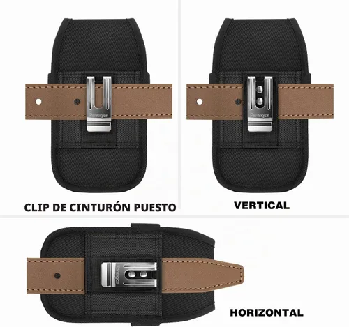 Vista 6 de Perilogics Funda de nailon para cinturón de teléfono celular compatible con iPhone 17 Pro Max, 16 Pro Max, 16 Plus, 15 Pro Max, 15 Plus, 14 Pro Max