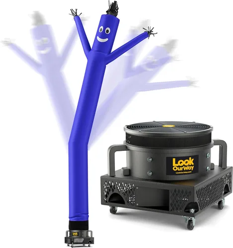 Vista 44 de LookOurWay Air Dancers - Hombre inflable de baile alocado de 7 pies de altura con soplador Sky Dancer - Hombre bailando publicitario inflable negro