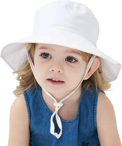 Vista 5 de Sombrero de sol para bebé, gorra ajustable para playa, verano, UPF 50+ para bebé, niña y niño