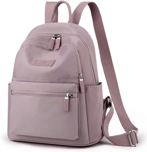 Vista 2 de Collsants Pequeña mochila de nailon para mujer, ligera, mini mochila de viaje, Rosado, Mochila de moda