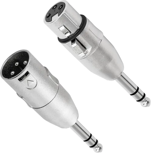 Vista 7 de Adaptador TRS de 1/4" a XLR 2 paquete - Adaptadores XLR macho y hembra de 6.35mm 1/4" 0.25 in TRS hembra a (XLR macho y XLR hembra)