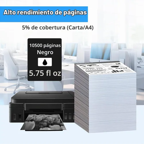 Vista 4 de LCL GI-26 GI26 Botellas de tinta negra de repuesto para botellas de repuesto de tinta Canon 26 GI26 GI-26 compatibles con impresora Canon MAXIFY