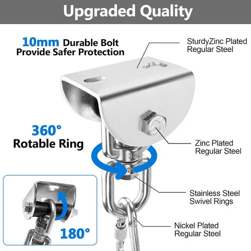 Vista 2 de Eapele Heavy Bag Hanger, Punching Bag Mount for Ceiling 360° Swivel Wood Beam Holder for Boxing Bag, Heavy Bag, Gym Punching Bag, Speed Bag, Aerial