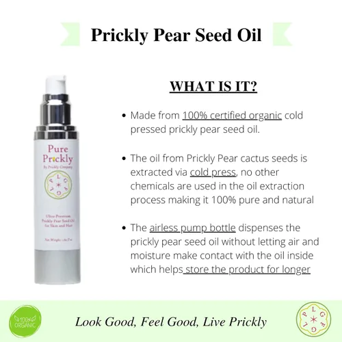 Vista 2 de Prickly Company Aceite de semilla de tuna pura tuna – 100% orgánico, prensado en frío, botella de bomba ultra premium. Di adiós a la piel seca