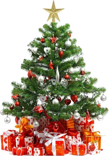 Vista 2 de Paquete de 2 mini estrellas con purpurina para árbol de Navidad pequeños adornos de árbol de Navidad