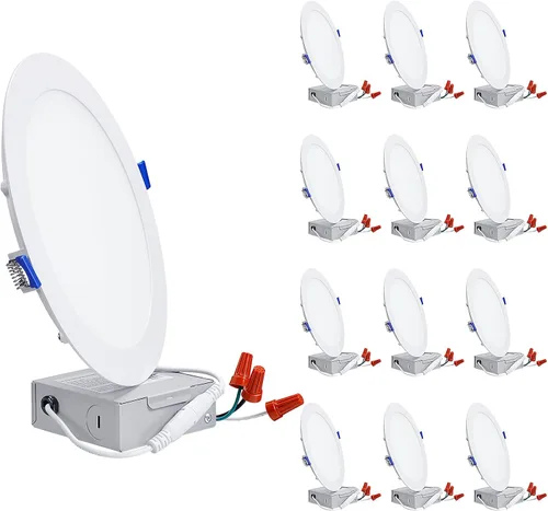 Vista 9 de TORCHSTAR Serie Básica - Paquete de 12 luces LED empotrables ultradelgadas de 3 pulgadas con caja de conexiones, CRI90, aluminio