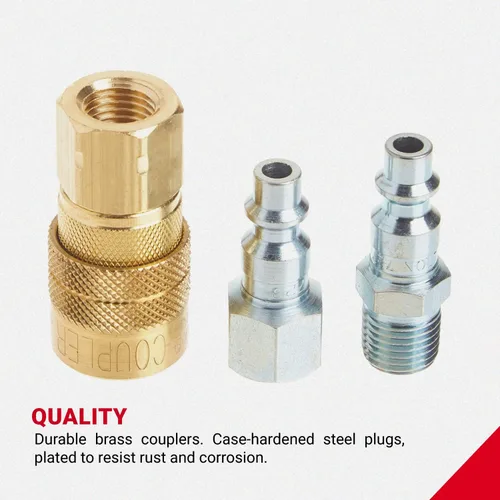 Vista 4 de Milton S-210 NPT kit acople y conector macho, NPT 1/4'' (12 unidades)